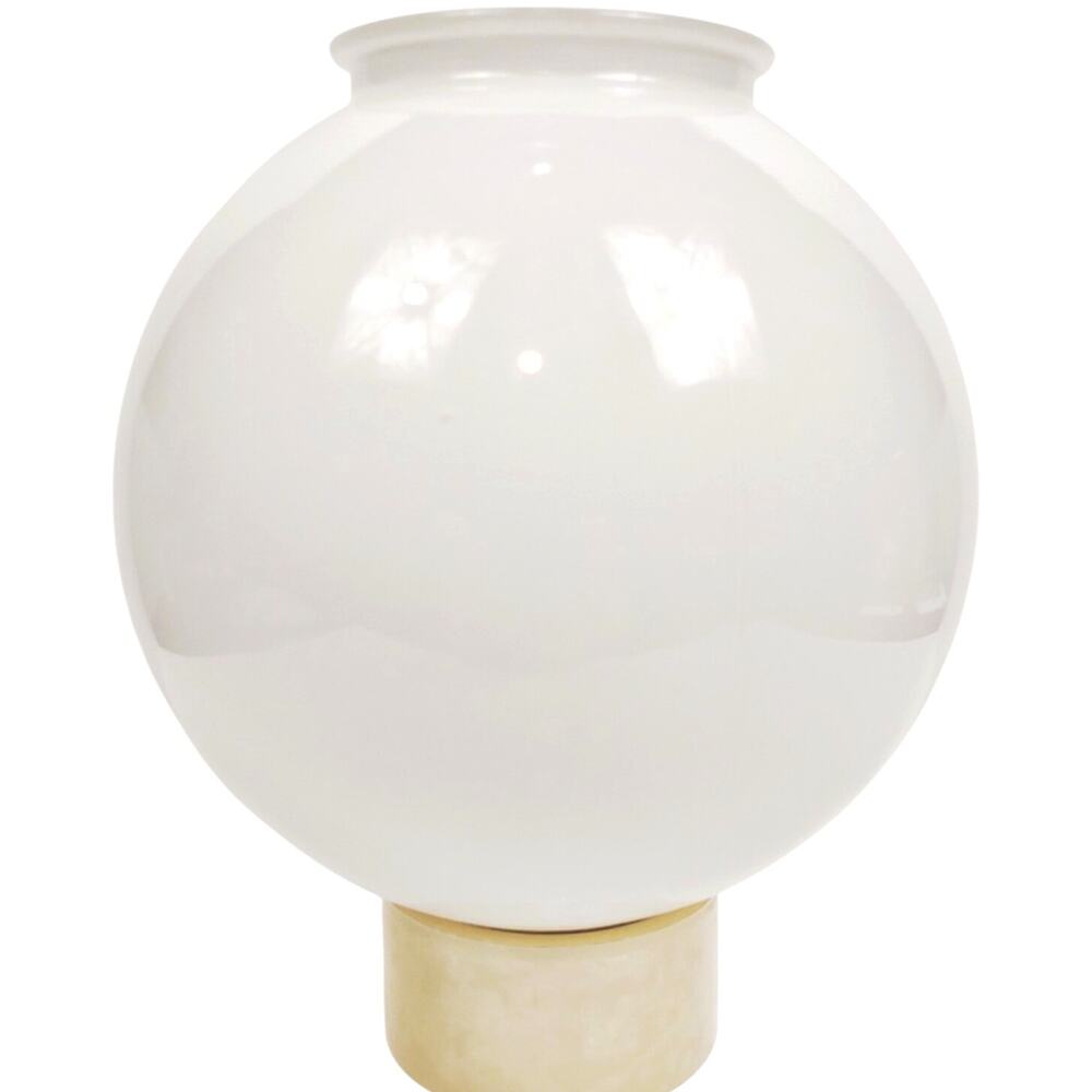 VTG Large White Milk Glass Round Globe 8" Ball Light Fixture Shade Damage